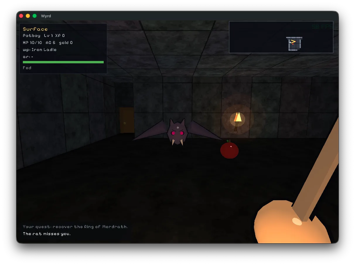 First-person dungeon-crawler view